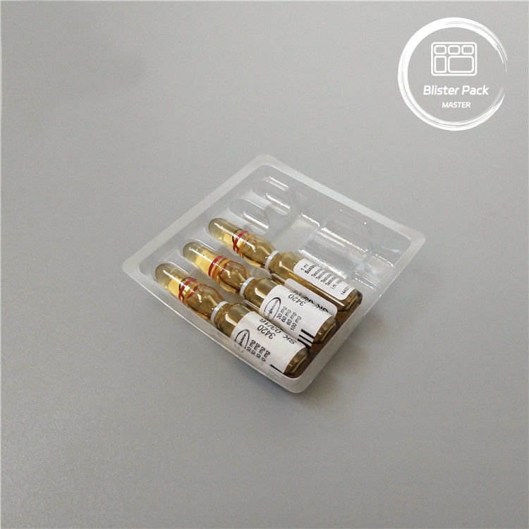 अनुकूलित प्लास्टिक ampoule मेडिकल ब्लिस्टर पैकेजिंग ट्रे के लिए 1ml शीशी स्पष्ट पीवीसी डिस्पोजेबल