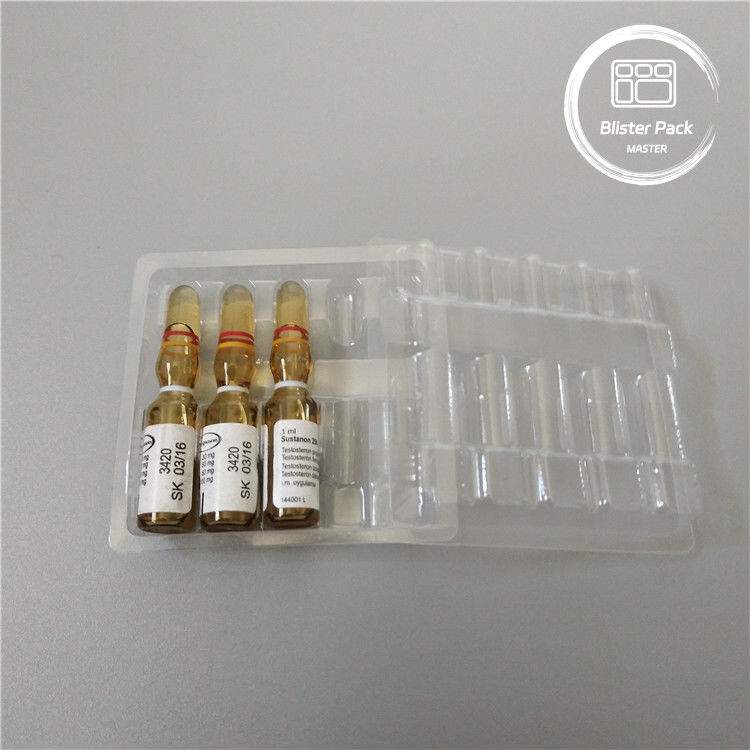 अनुकूलित प्लास्टिक ampoule मेडिकल ब्लिस्टर पैकेजिंग ट्रे के लिए 1ml शीशी स्पष्ट पीवीसी डिस्पोजेबल