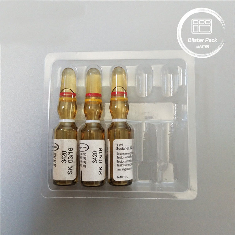 अनुकूलित प्लास्टिक ampoule मेडिकल ब्लिस्टर पैकेजिंग ट्रे के लिए 1ml शीशी स्पष्ट पीवीसी डिस्पोजेबल