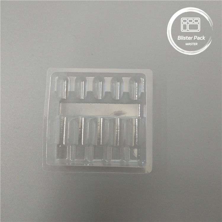 अनुकूलित प्लास्टिक ampoule मेडिकल ब्लिस्टर पैकेजिंग ट्रे के लिए 1ml शीशी स्पष्ट पीवीसी डिस्पोजेबल